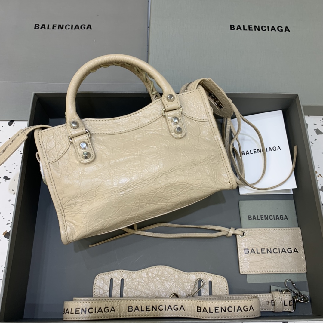 Balenciaga Classic City Mini Handbag Shoulder Bag Apricot